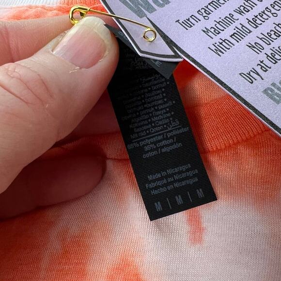 Welcome to Camp Crystal Lake Orange Bleached Tee Medium - Picture 3 of 5